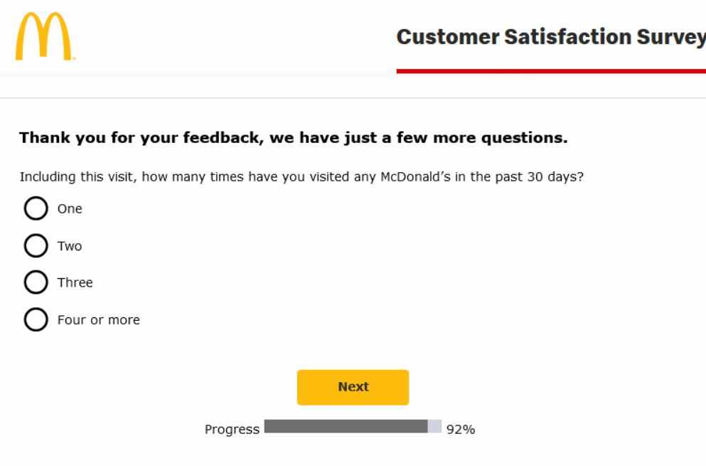 McDonald’s Customer Satisfaction Survey